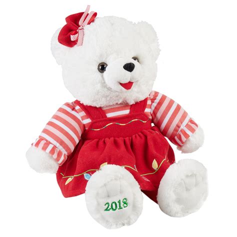 christmas teddy bear with year on foot|stuffed teddy bears for her.